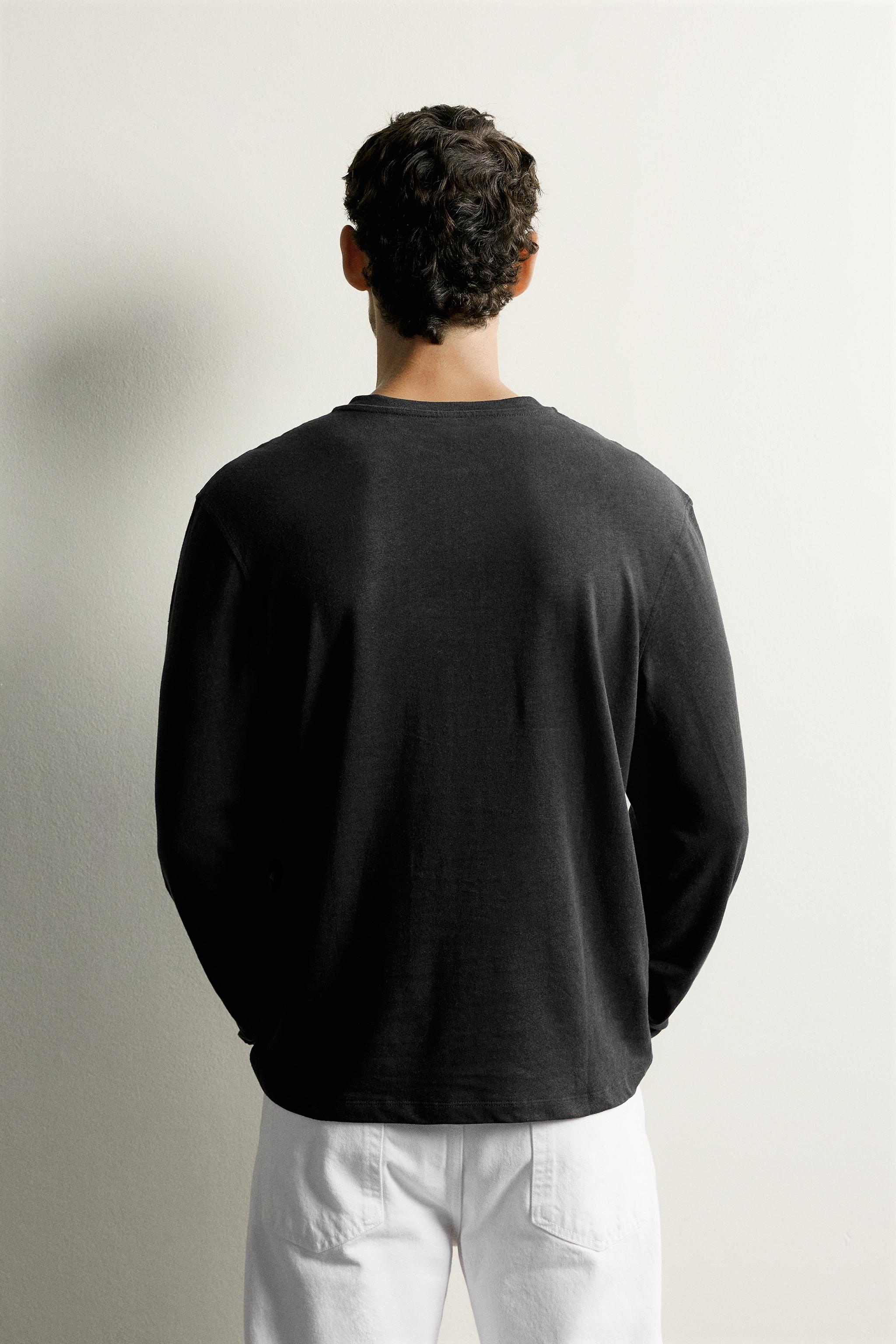 LINEN-COTTON HENLEY T-SHIRT