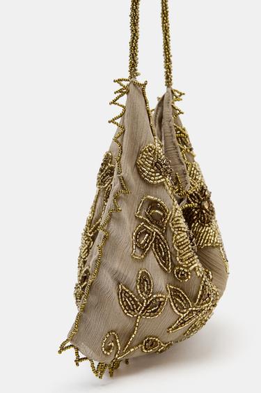 MINI SEQUIN BUCKET BAG - Brown by Zara - Image 3