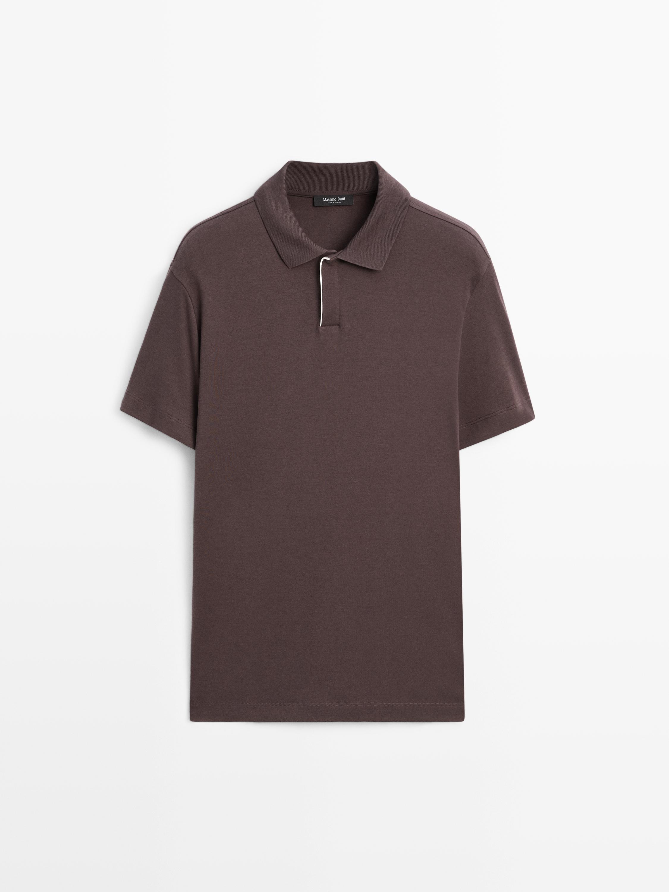 Short sleeve polo shirt with placket detail