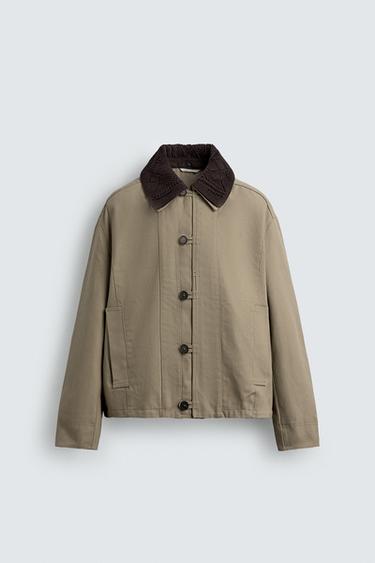 CONTRAST CROCHET COLLAR JACKET - camel by Zara - Image 7