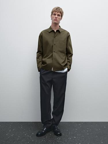 Pantalón jogger fit 100% lana - Marino de Zara - Imagen 0