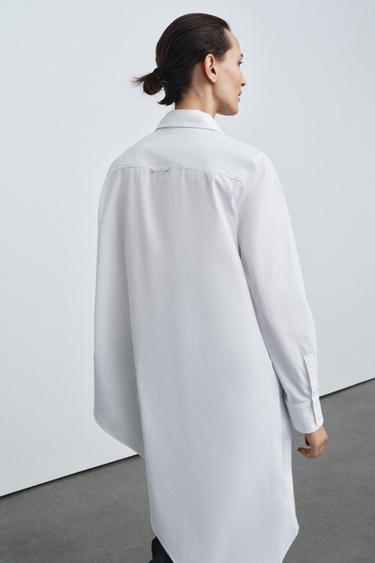 CHEMISE ASYMÉTRIQUE POPELINE ZW COLLECTION - Blanc de Zara - Image 2
