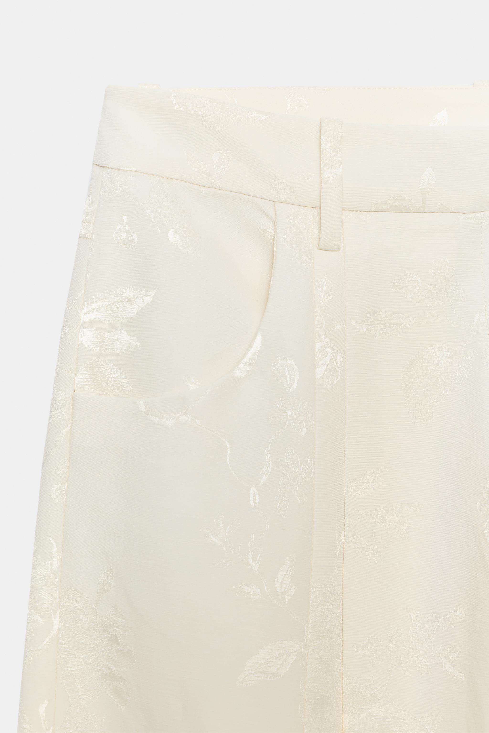 Женские брюки Zara ZW COLLECTION JACQUARD BARREL PANTS — фото 9