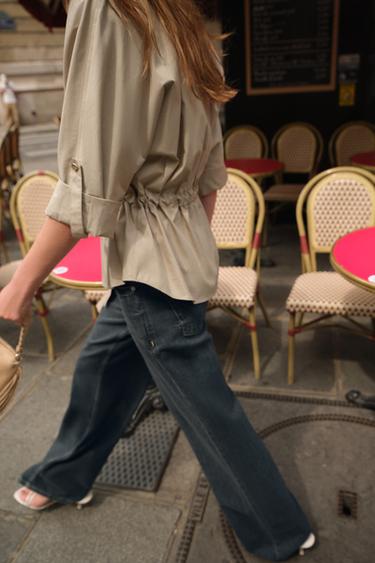 POPLIN SAFARI SHIRT - Sand by Zara - Image 3