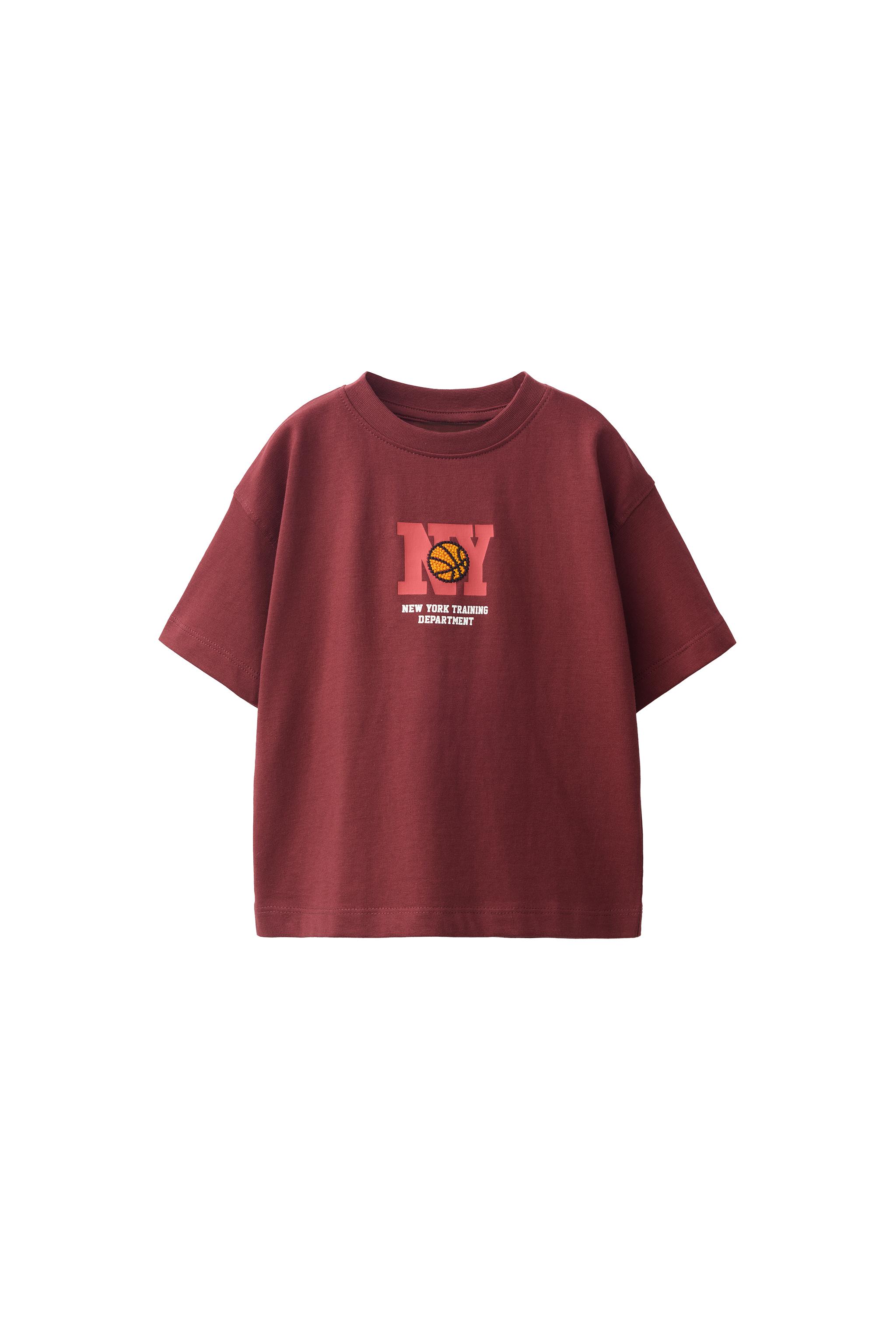VARSITY PRINT T-SHIRT - Burgundy | ZARA United States