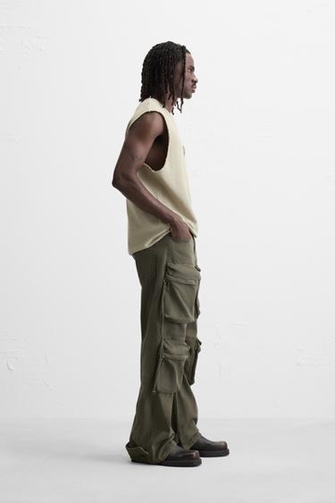 T-SHIRT EN MAILLE À IMPRIMÉ EN RELIEF - Vert d'eau de Zara - Image 3