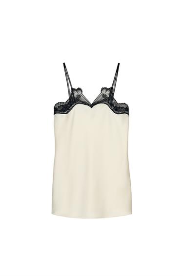 ZW COLLECTION CONTRAST LACE TOP