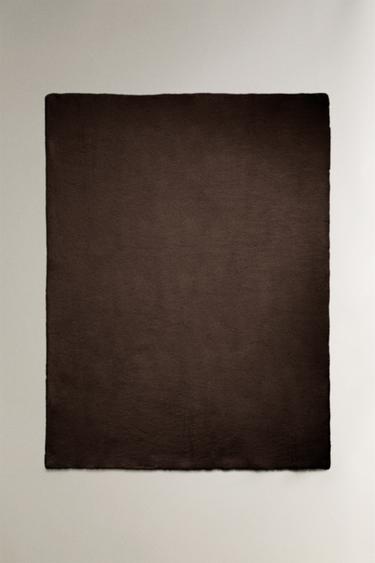 Zara FUR BLANKET - Dark brown