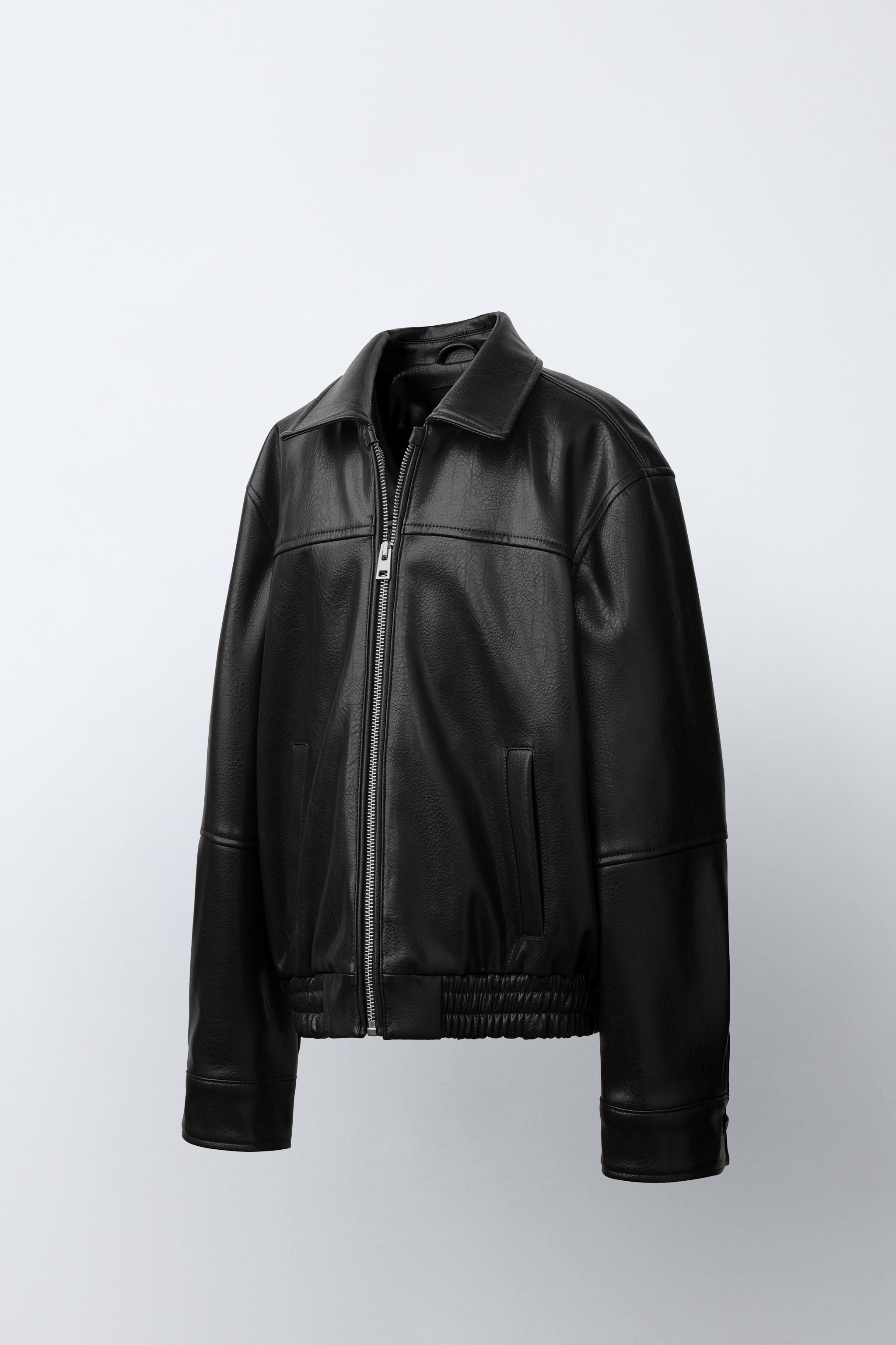 LEATHER EFFECT BOMBER JACKET - Brown | ZARA South Africa