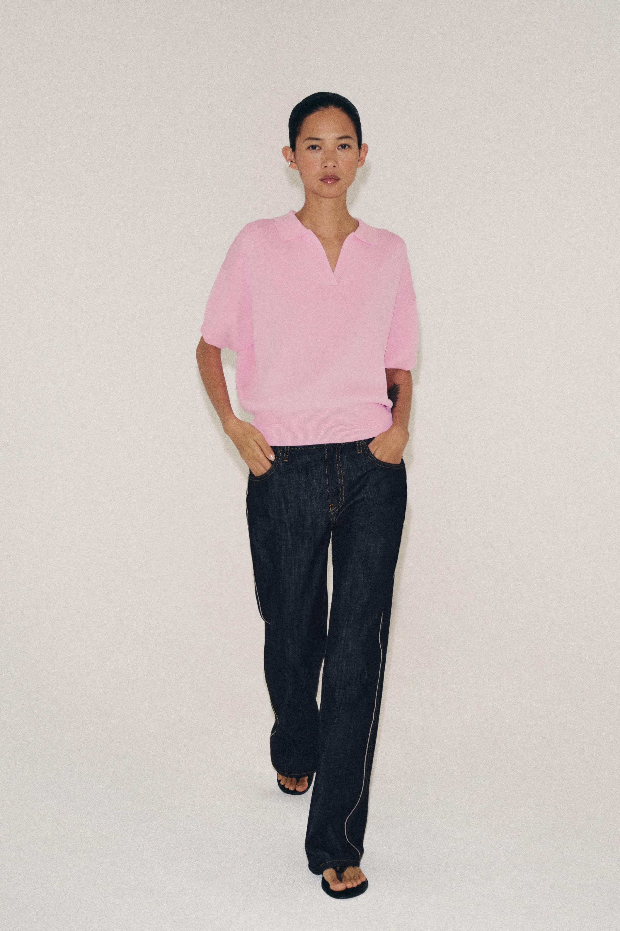 Zara SHORT SLEEVE KNIT POLO