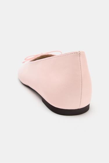 BALLERINES EN CUIR AVEC NŒUD - Rose de Zara - Image 7