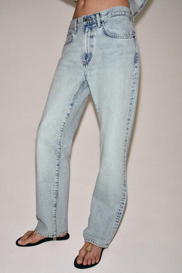ZW COLLECTION RELAXED LOW-RISE JEANS - Light blue by Zara