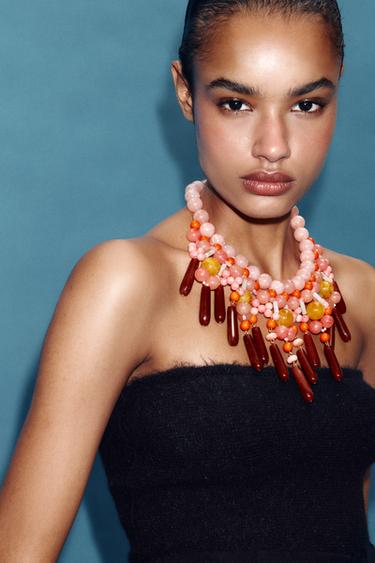 COLLAR BOLAS RESINA - Rosa de Zara - Imagen 0