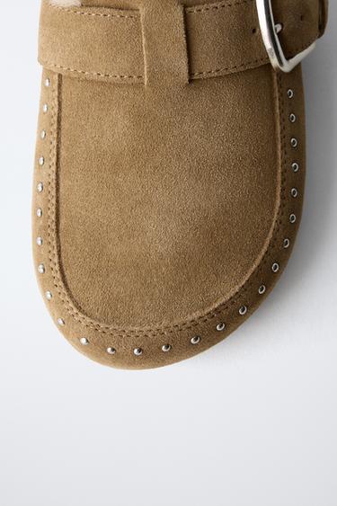 LEATHER LINED CLOGS - Beige by Zara - Image 6