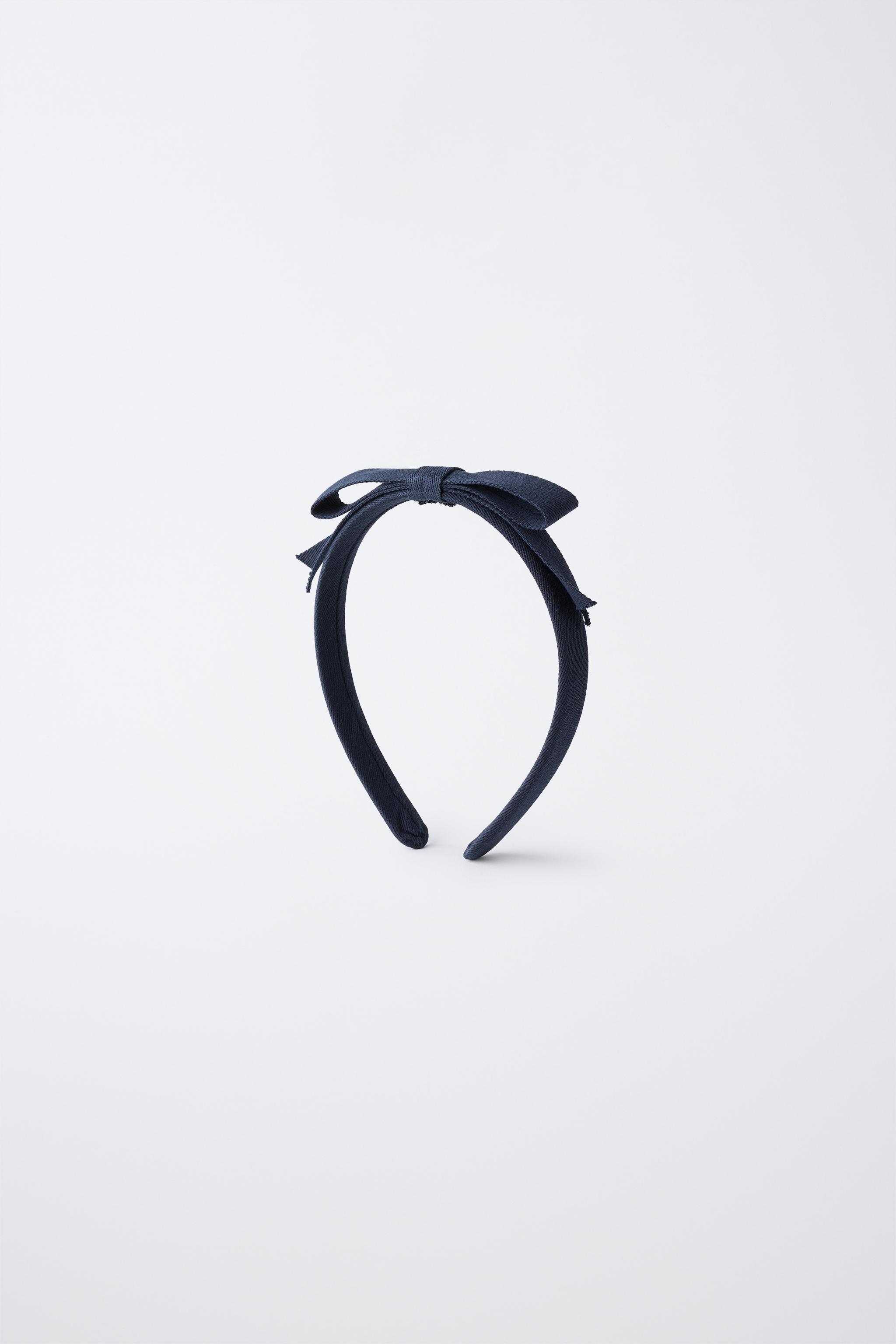 BOW APPLIQUÉ HEADBAND — Navy blue