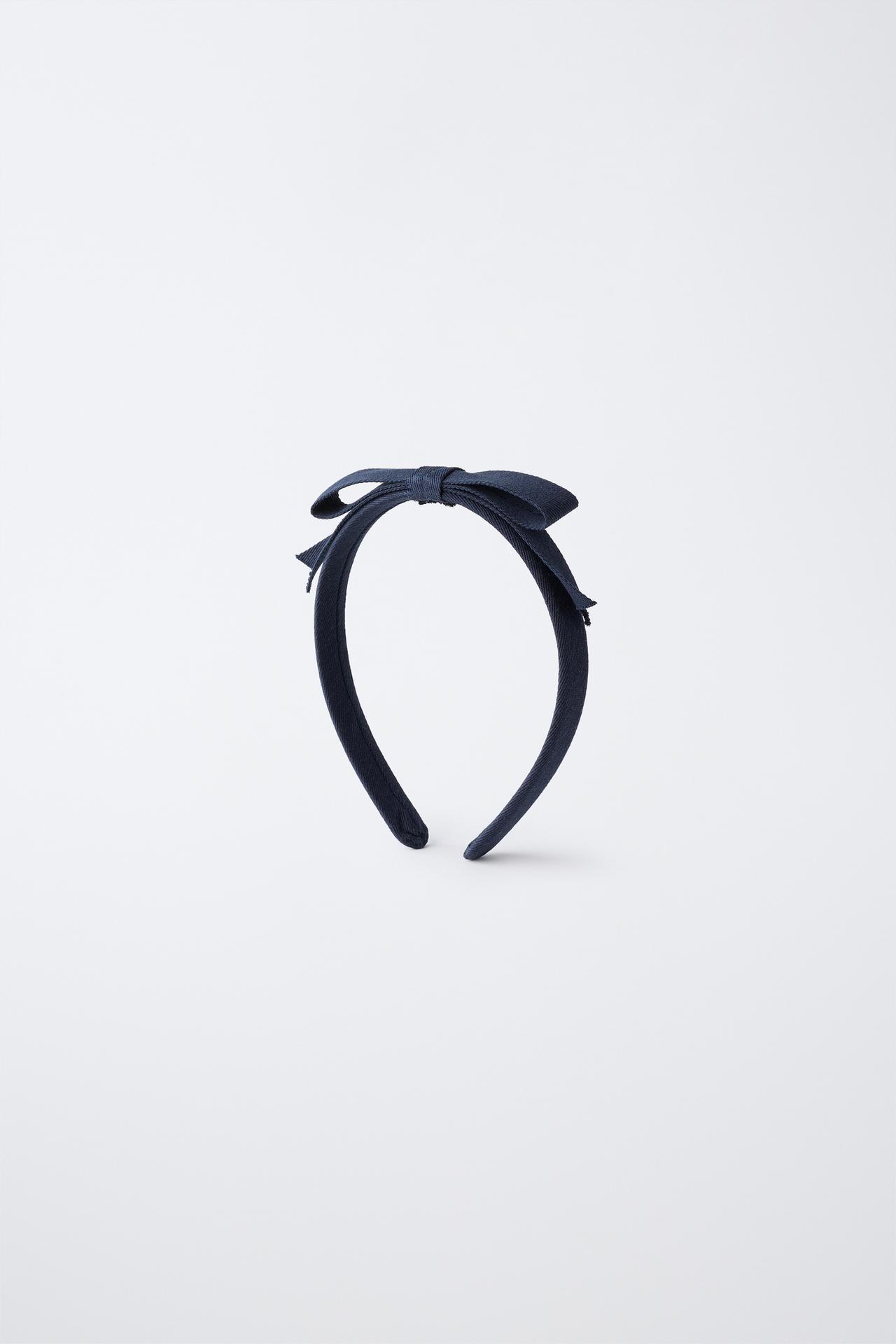 BOW APPLIQUÉ HEADBAND — Navy blue