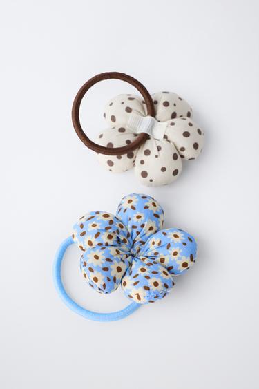 2-PACK OF PADDED FLOWER SCRUNCHIES - Ecru by Zara