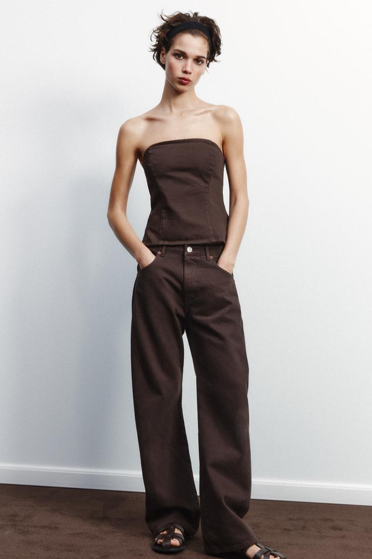 Jeans Tuta Marrone Zara Zara Jeans Marroni JEANS Z1975 STRAIGHT