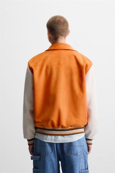 BLOUSON EFFET DAIM AVEC PIÈCE - Orange de Zara - Image 2