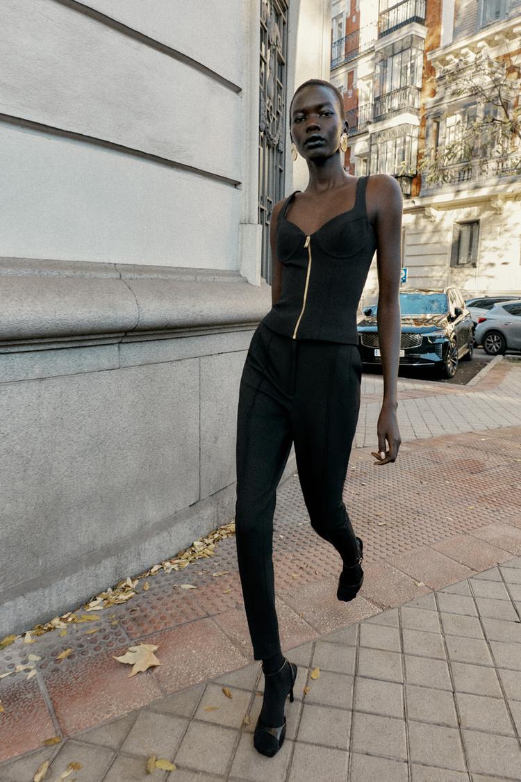 FERMUARLI KORSE TARZI TOP