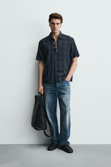 Zara REGULAR FIT PLAID SHIRT - Blue / Navy - Image 0