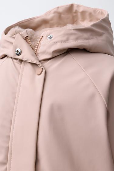 VESTE DÉPERLANTE ENDUITE EFFET FOURRURE - Rose de Zara - Image 4