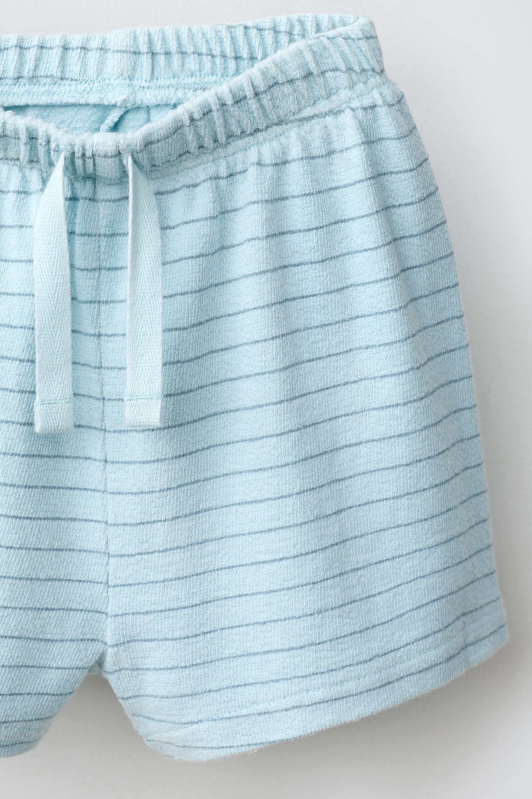 Детские шорты Zara STRIPED POLO SHIRT AND BERMUDA SHORTS SET — фото 5