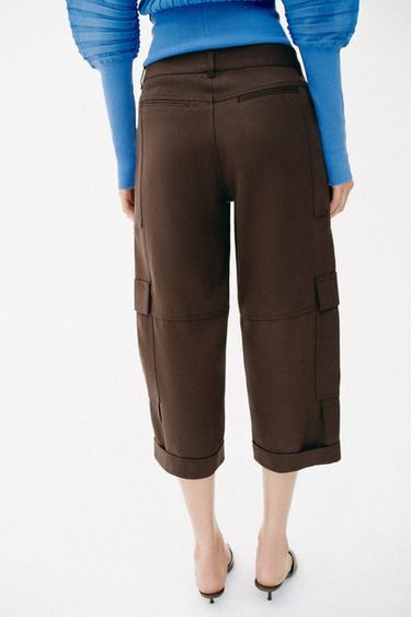 PANTALON CARGO CAPRI - Marron de Zara - Image 7