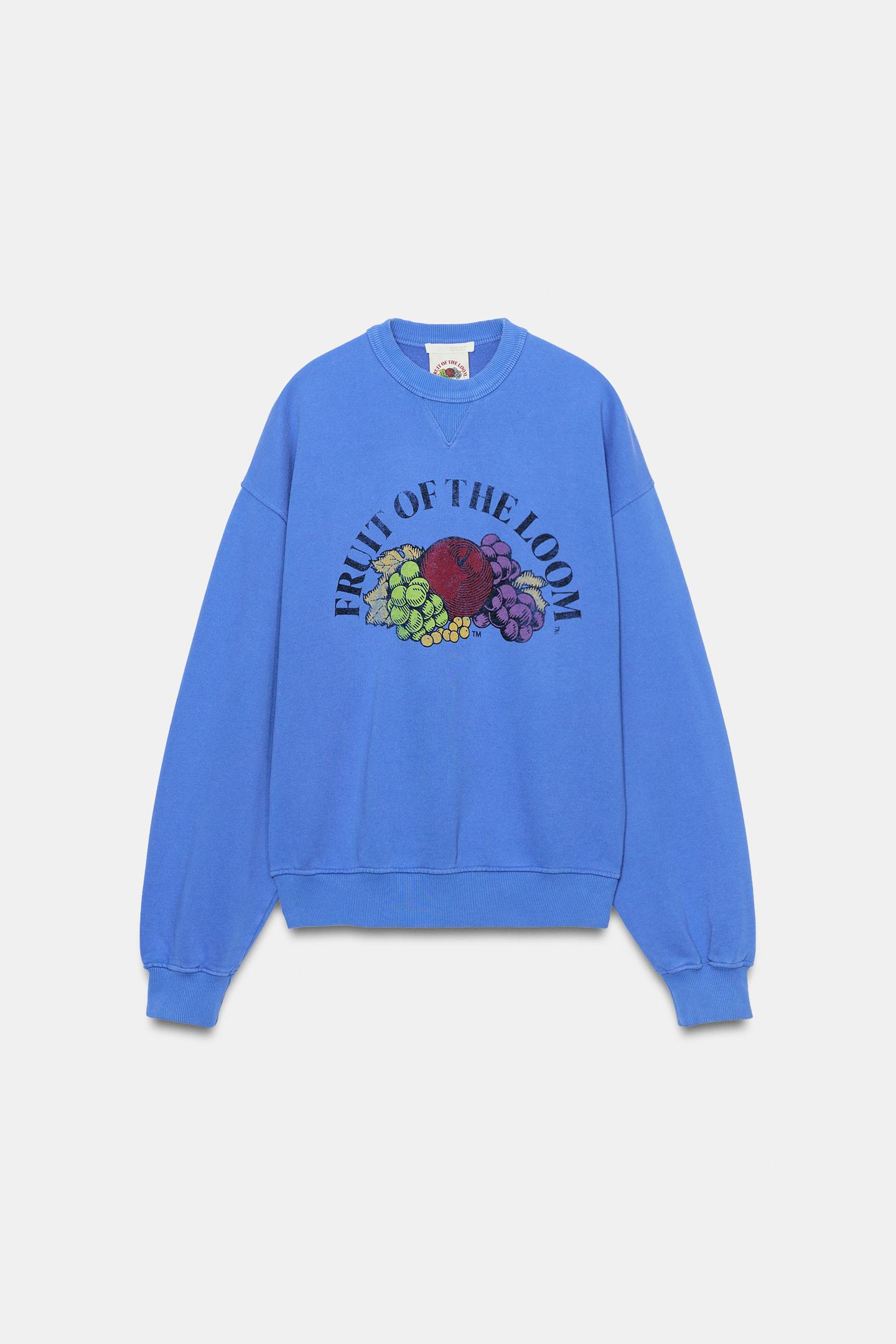 Женская толстовка Zara Fruit OF the Loom™ Washed, цвет: Голубоватый — фото 2
