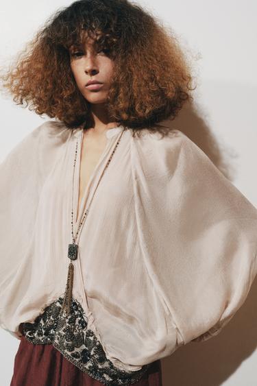 CONTRAST GLITTER DETAIL NECKLACE - Golden by Zara - Image 0