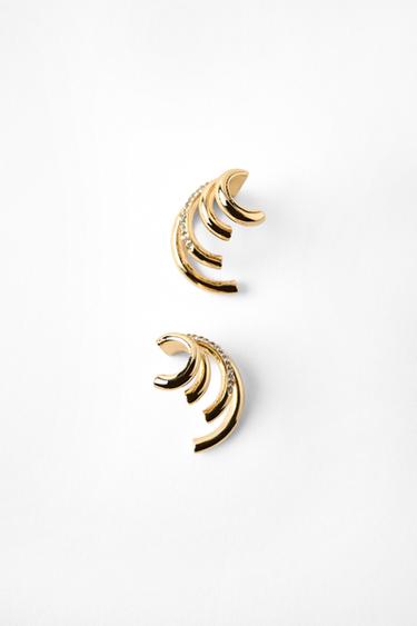 PENDIENTES EARCUFF BRILLOS - Dorado de Zara