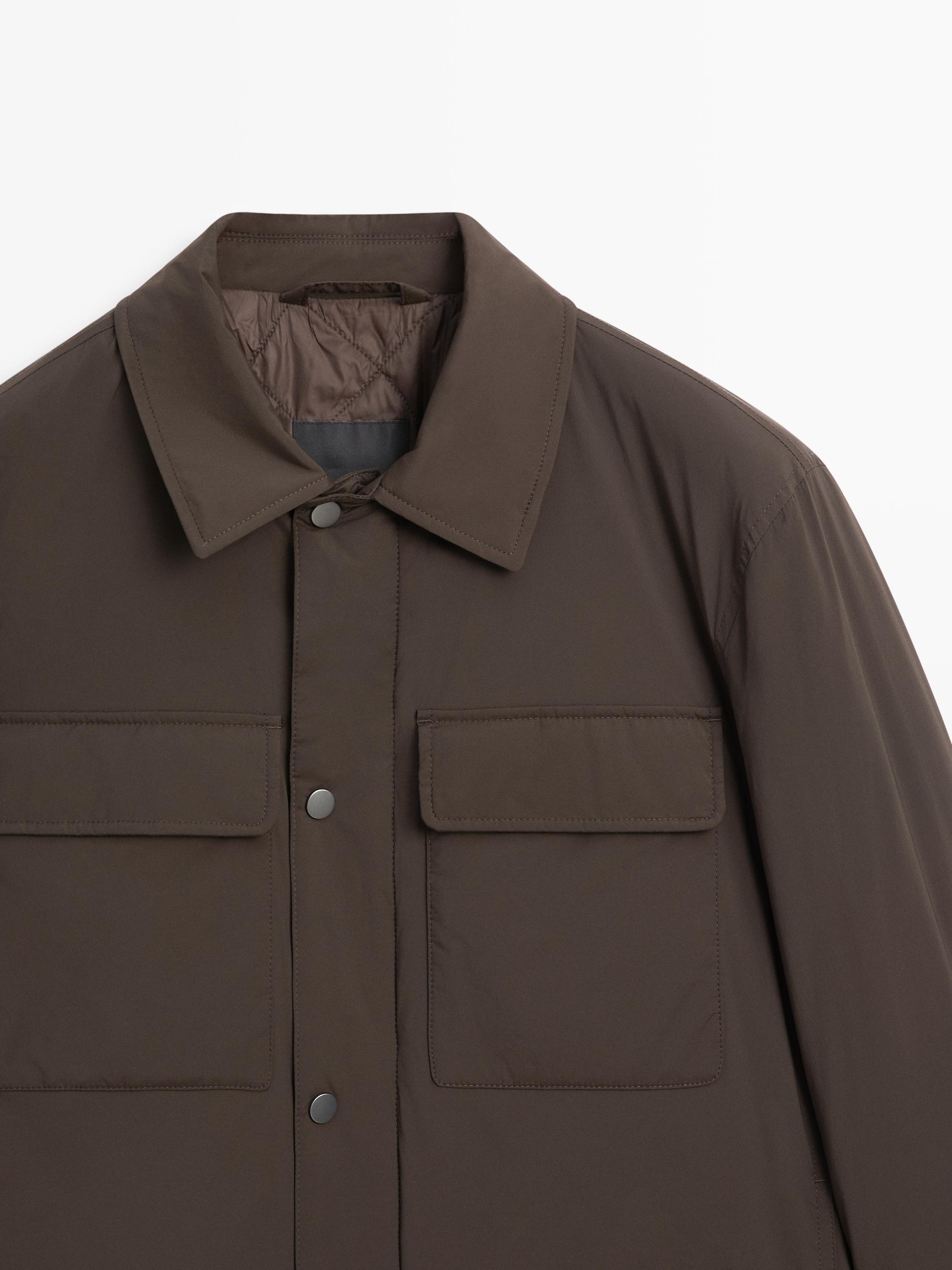Overshirt with pockets and collar piece