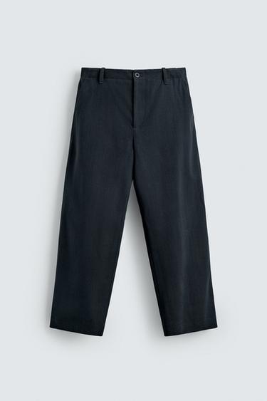 LYOCELL-COTTON BALLOON FIT TROUSERS - Mid-blue by Zara - Image 6