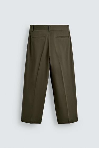 RELAXED FIT PLEATED TROUSERS - Light khaki by Zara - Image 7