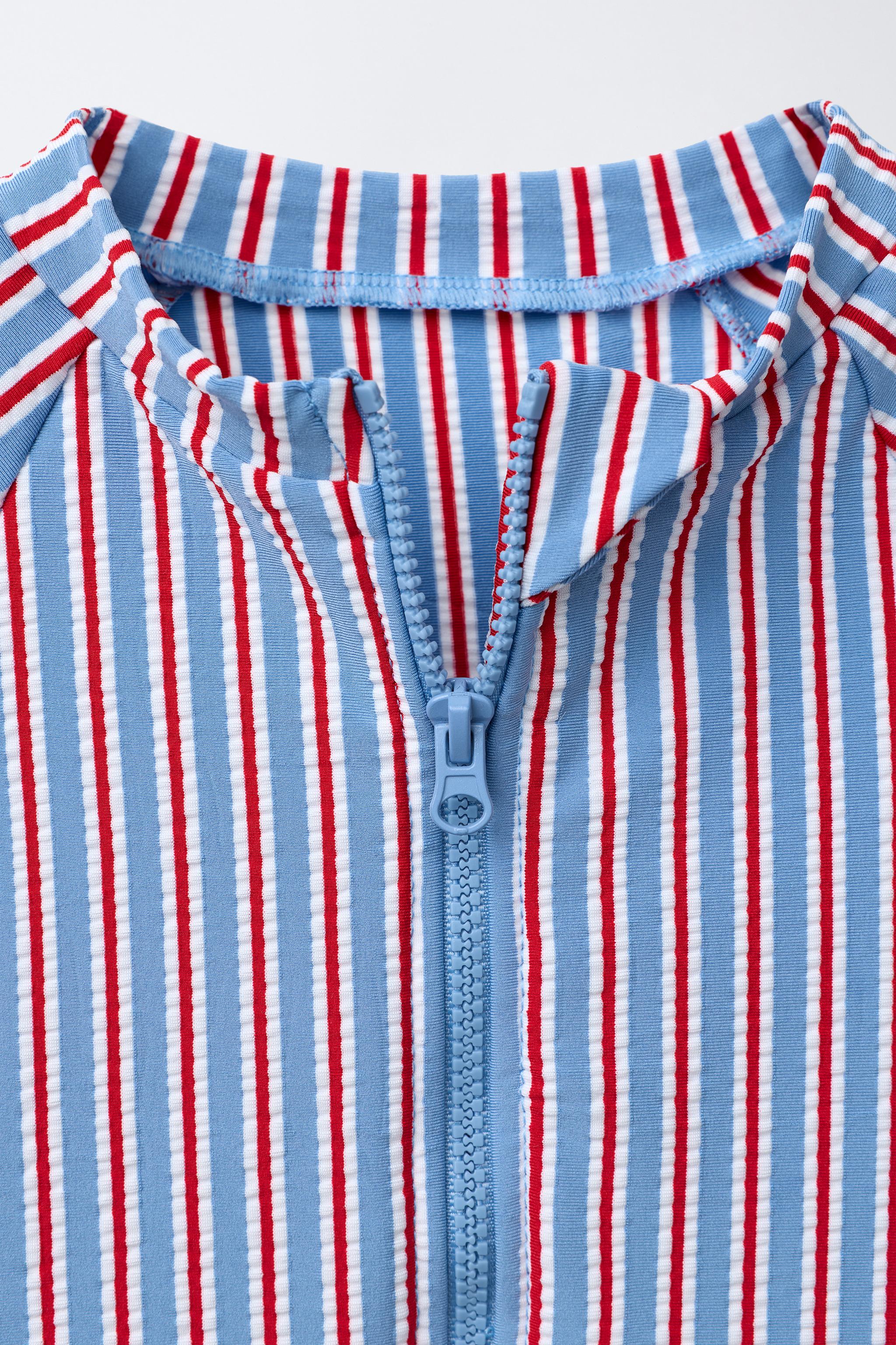 1-6 ANS/ MAILLOT DE BAIN COMBINAISON À RAYURES