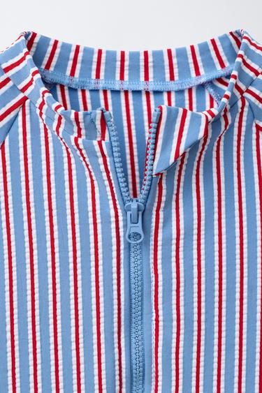 1-6 ANS/ MAILLOT DE BAIN COMBINAISON À RAYURES - Rouge de Zara - Image 2