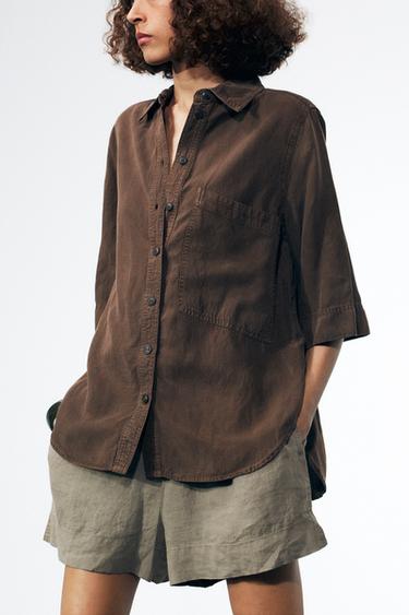 OVERSIZE BLOUSE ZW COLLECTION - Bruin van Zara