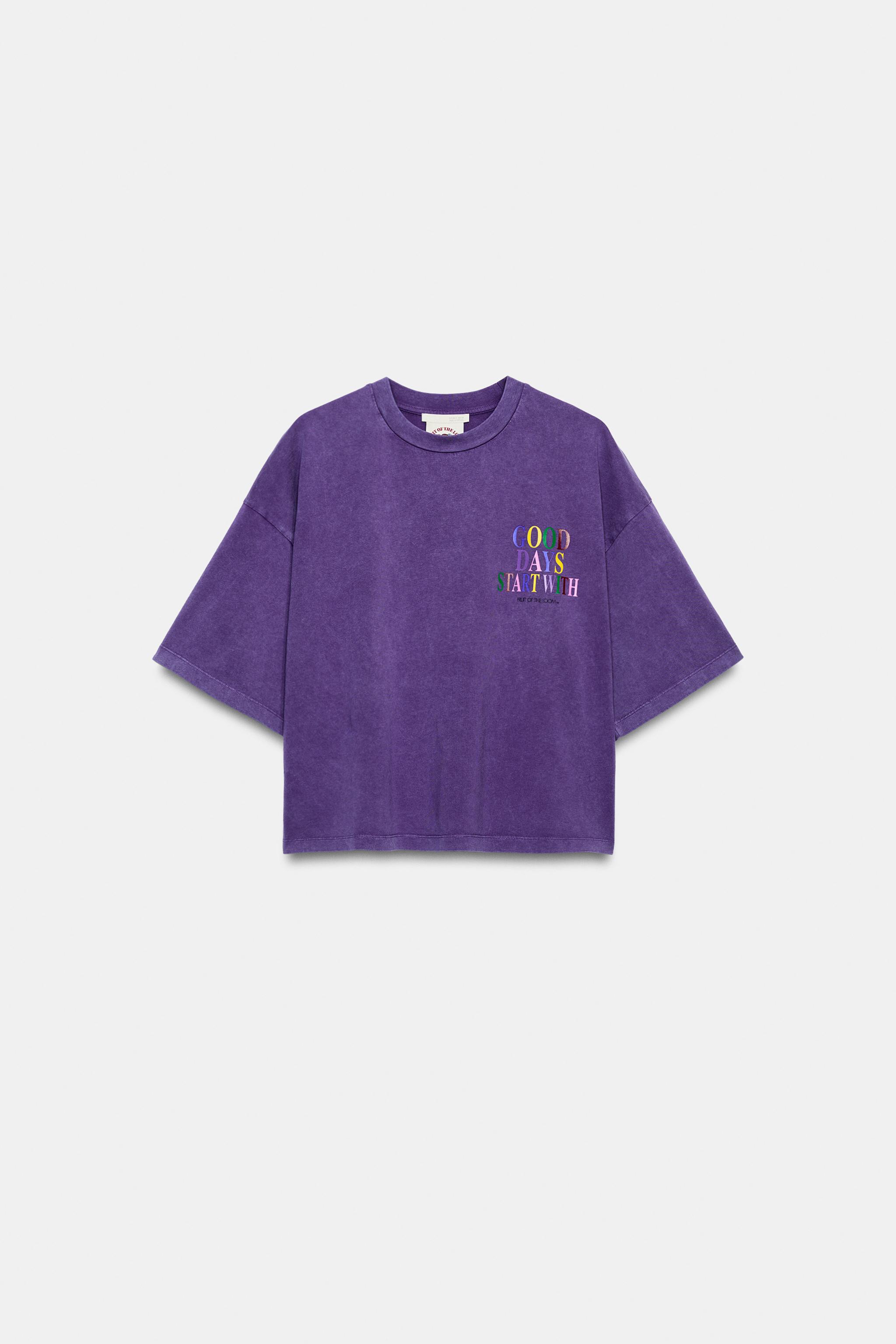 Zara FRUIT OF THE LOOM™ YIKAMA EFEKTLİ T-SHIRT görsel 3