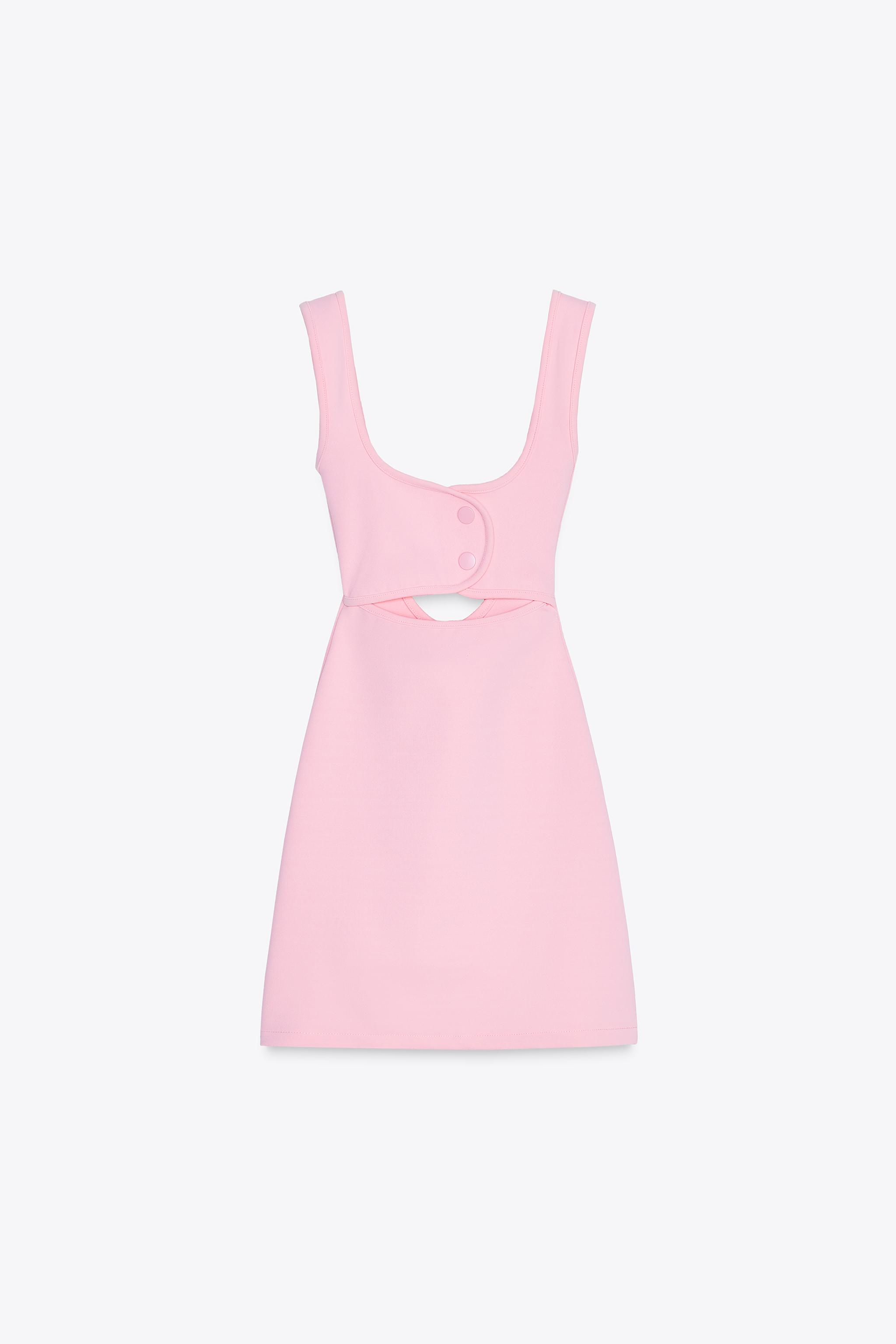 カットアウトディテール入りストレッチワンピース - ピンク | ZARA 