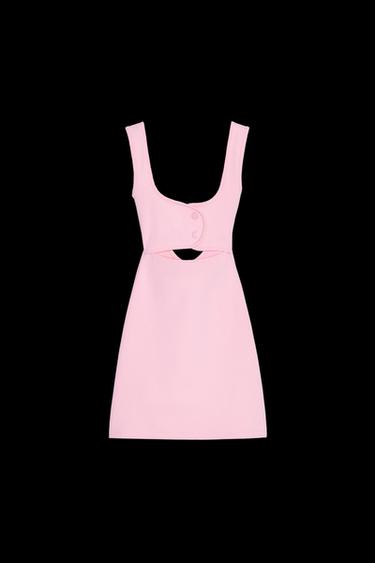 Zara STRETCH CUT OUT DRESS - Pink - Image 0