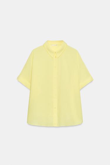 SHORT SLEEVE FLOWING SHIRT - Yellow by Zara - Image 6