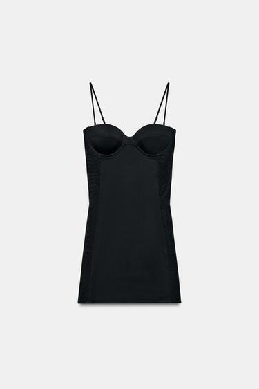 SHORT COMBINED DRESS - Black by Zara - Image 4