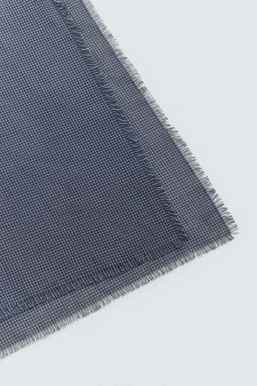 COTTON TEXTURED SCARF - Navy blue by Zara - Image 5