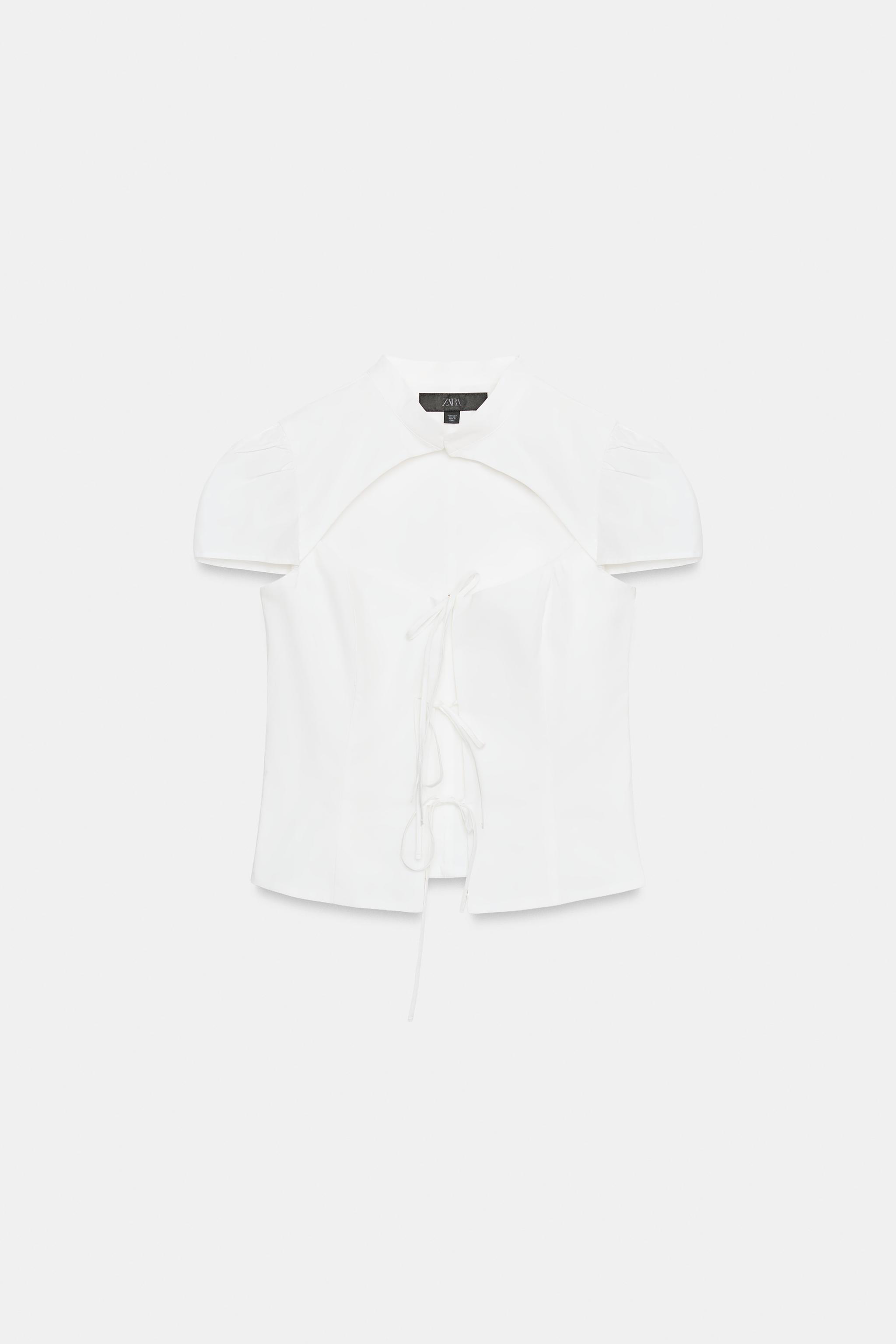 POPLIN SHIRT WITH TIE DETAIL