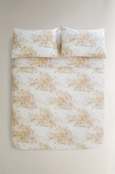 HOUSSE DE COUETTE COTON PAYSAGE - Beige de Zara - Image 0