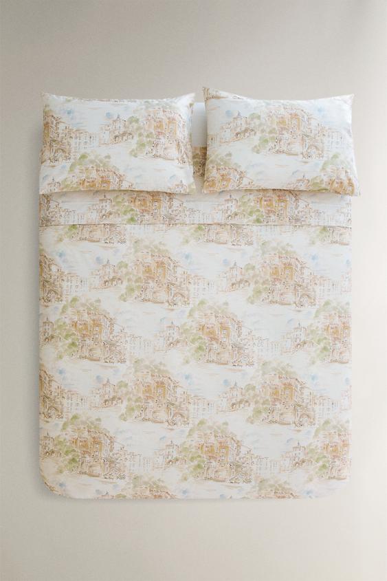 HOUSSE DE COUETTE COTON PAYSAGE - Beige de Zara - Image 0