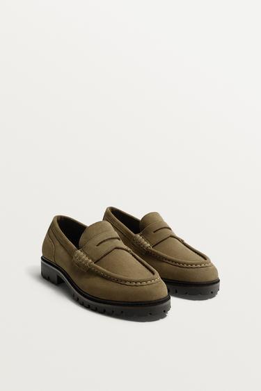 MOCASÍN PIEL TRACK ANTIFAZ - Beige de Zara