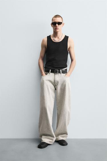 CAMISETA TANK RIB BÁSICA - Preto da Zara