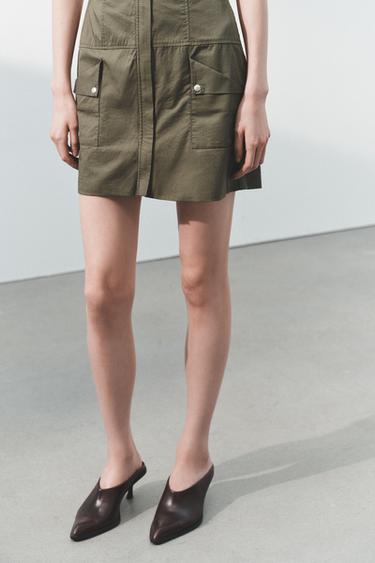 TRENCH COAT DRESS WITH POCKETS - Dark khaki by Zara - Image 3