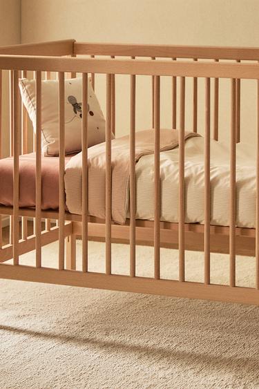 CLASSIC WOODEN COT - Light beige by Zara